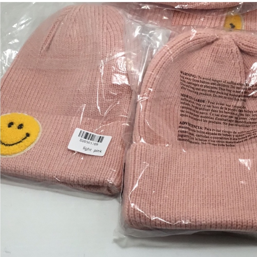 Pink Beanie Happy Face 😊 NEW - Picture 3 of 7